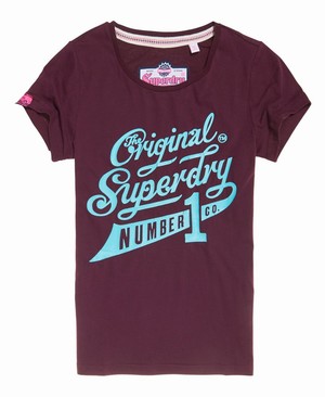 Superdry Number 1 Co Női Pólók Bordó | SEJKV4706